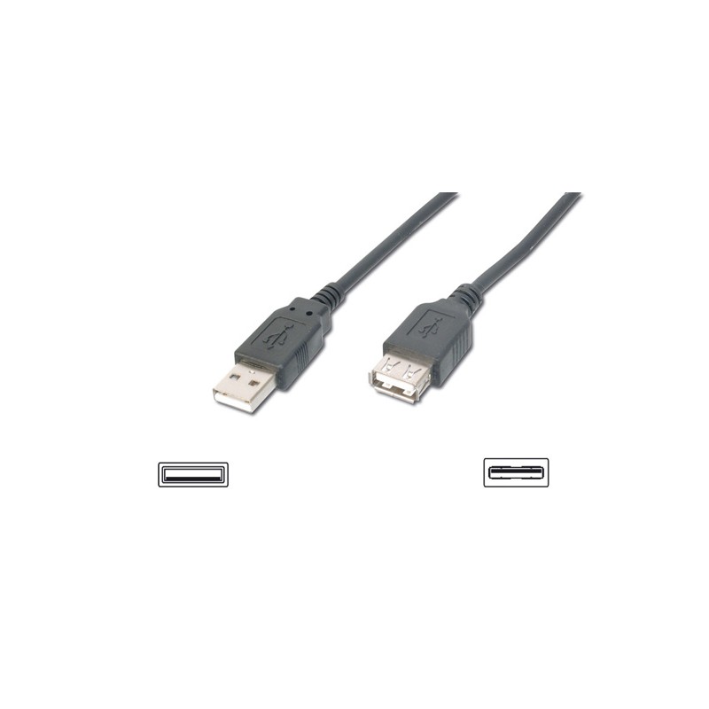 CAVO PROLUNGA USB 2.0 CONNETTORI A-A MASCHIO/FEMMINA - MT. 1,80 COLORE NERO CAVO PROLUNGA USB 2.0 CONNETTORI A-A MASCHIO/FEMMINA - MT. 1,80 COLORE NERO