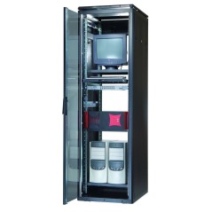 ARMADIO 42 UNITA' LINEA PROFESSIONALE (A)2020 X (L)600 X (P)600 MM. COLORE NERO RAL9005 (DN-19 42U 6/6-SW)
