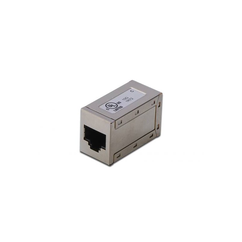 ADATTATORE PASSANTE CON 2 CONNETTORI RJ45 - 8P8C SCHERMATO FEMMINA/FEMMINA CAT.6