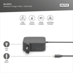 DIGITUS CARICATORE PER NOTEBOOK USB-C, 100W GAN