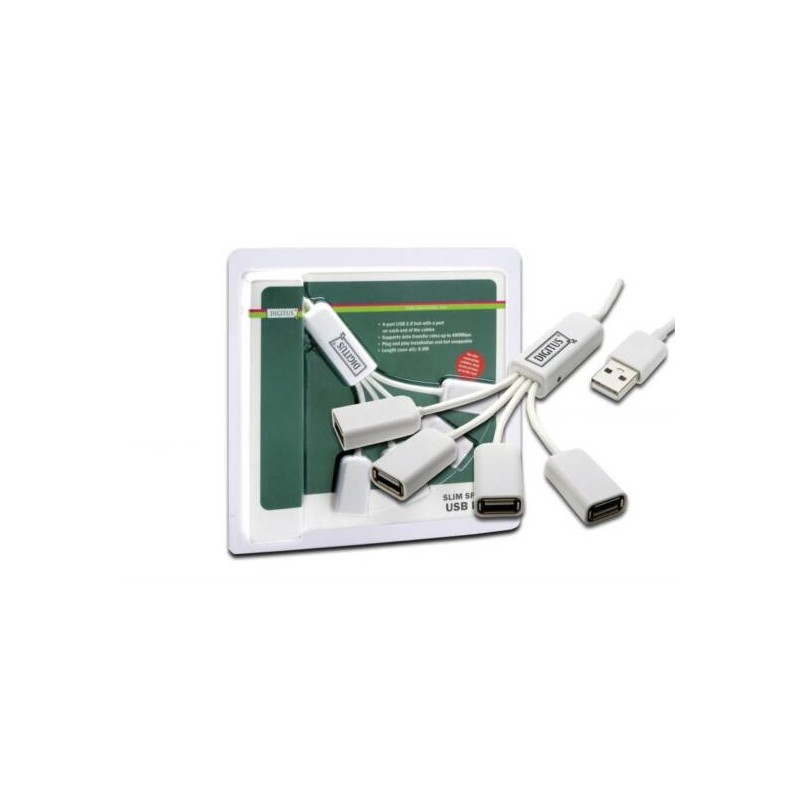 HUB USB 4 PORTE A CODA CON CAVETTI