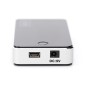 HUB CON 7 PORTE USB 2.0 CON ALIMENTATORE ESTERNO COLORE ARGENTO-NERO