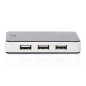 HUB CON 7 PORTE USB 2.0 CON ALIMENTATORE ESTERNO COLORE ARGENTO-NERO