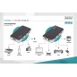 HUB CON 7 PORTE USB 2.0 CON ALIMENTATORE ESTERNO COLORE ARGENTO-NERO