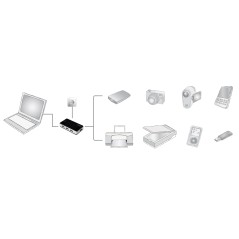HUB 4 PORTE USB 3.0 CON ALIMENTATORE COLORE NERO