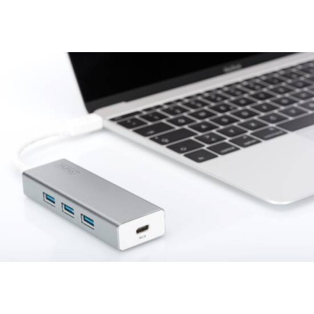 HUB USB 3.0 CON 3 PORTE USB 3.0 TIPO A E 1 PORTA TIPO C, CONNETTORE MASCHIO TIPO C