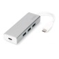 HUB USB 3.0 CON 3 PORTE USB 3.0 TIPO A E 1 PORTA TIPO C, CONNETTORE MASCHIO TIPO C