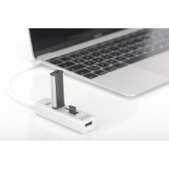 HUB OTG 3 PORTE TIPO C USB 2.0 CON LETTORE DI SCHEDE DIGITUS