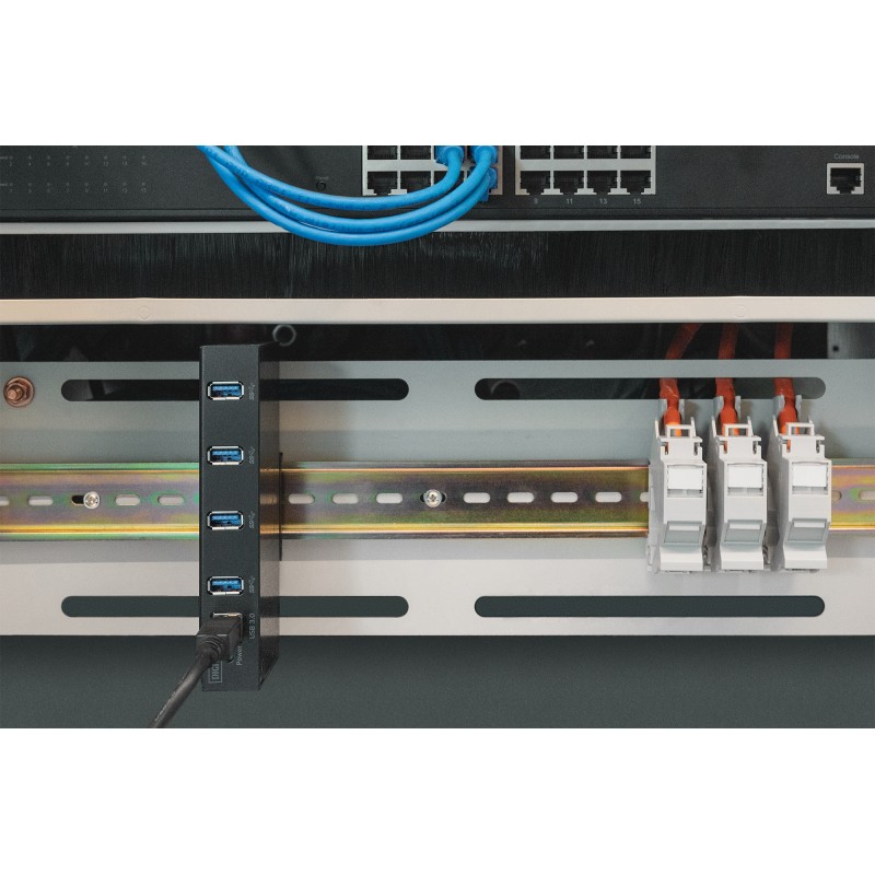 DIGITUS HUB USB 3.0, 4 PORTE, INDUSTRIAL LINE