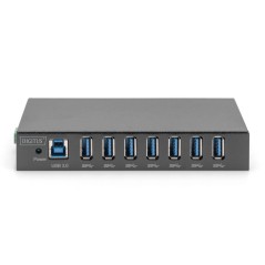 HUB USB 3.0 7 PORTE, INDUSTRIALE IN METALLO CON ALIMENTATORE INSTALLAZIONE DIN RAIL