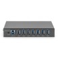 HUB USB 3.0 7 PORTE, INDUSTRIALE IN METALLO CON ALIMENTATORE INSTALLAZIONE DIN RAIL
