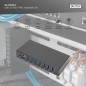 HUB USB 3.0 7 PORTE, INDUSTRIALE IN METALLO CON ALIMENTATORE INSTALLAZIONE DIN RAIL