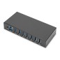 HUB USB 3.0 7 PORTE, INDUSTRIALE IN METALLO CON ALIMENTATORE INSTALLAZIONE DIN RAIL