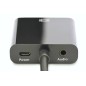 CAVO ADATTATORE HDMI MASCHIO-VGA FEMMINA CM. 15 CON PRESA AUDIO 3,5MM. COLORE NERO