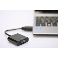 CAVO ADATTATORE HDMI MASCHIO-VGA FEMMINA CM. 15 CON PRESA AUDIO 3,5MM. COLORE NERO