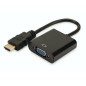 CAVO ADATTATORE HDMI MASCHIO-VGA FEMMINA CM. 15 CON PRESA AUDIO 3,5MM. COLORE NERO