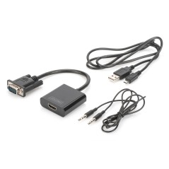ADATTATORE PERSONAL COMPUTER VGA - MONITOR HDMI CON AUDIO DIGITUS
