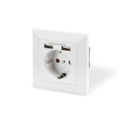 PRESA A MURO SCHUKO CON 2 PRESE USB 5 VOLT 2,1A