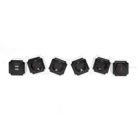 DIGITUS PRESA MULTIPLA FLESSIBILE DA 4 CON 2 ATTACCHI USB E INTERRUTTORE