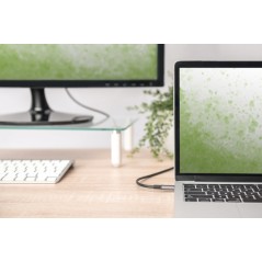 ADATTATORE USB-C - HDMI 1,8 M 4K/30HZ, NERO, ALLOGGIAMENTO IN METALLO