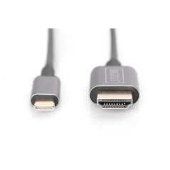 ADATTATORE USB-C - HDMI 1,8 M 4K/30HZ, NERO, ALLOGGIAMENTO IN METALLO