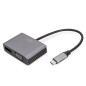 DIGITUS ADATTATORE GRAFICO USB TYPE-C 4K 2IN1 DISPLAYPORT + VGA