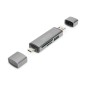 COMBO CARD READER HUB (USB-C+USB 3.0) 1X SD, 1X MICROSD, 1X USB 3.0, GRIGIO