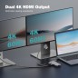 DOCKING STATION USB-C, 8 PORTE 2XHDMI, 3XUSB3.0, 1XRJ45, 1XSD, 1XMICROSD, 1XUSB-CPD