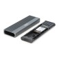 DIGITUS ALLOGGIAMENTO PER DISCO RIGIDO USB M.2, SSD, ESTERNO, NVME + SATA, 10 GBPS (NVME) 6 GBPS (SATA), USB3.1 GEN2, ALLUMINIO,