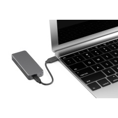 DIGITUS ALLOGGIAMENTO PER DISCO RIGIDO USB M.2, SSD, ESTERNO, NVME , 20GBPS, USB 3.2 GEN2X2, ALLUMINIO, INCL. MATERIALE DI FISSA