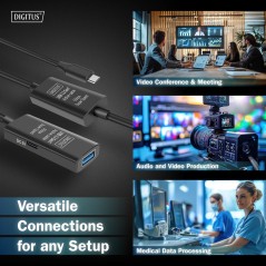 CAVO DI PROLUNGA ATTIVO USB 3.2 GEN1 5G, USB-C - USB-A, 10 MT