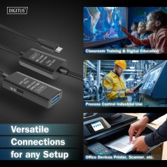 CAVO DI PROLUNGA ATTIVO USB 3.2 GEN1 5G, USB-C - USB-A, 10 MT