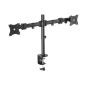 SUPPORTO DA TAVOLO PER DUE SCHERMI LED/LCD CON MORSA