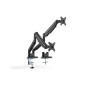 SUPPORTO A INCASTRO DOPPIO CON PRESSIONE A GAS PER MONITOR 17"-32", 2X 9 KG (MAX), NERO