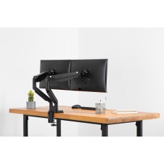 SUPPORTO A INCASTRO DOPPIO CON PRESSIONE A GAS PER MONITOR 17"-32", 2X 9 KG (MAX), NERO