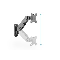 SUPPORTO UNIVERSALE PER MONITOR CON MOLLA A GAS PER INSTALLAZIONE A MURO