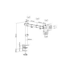 FISSAGGIO A INCASTRO PER MONITOR SINGOLO 17-32", 8 KG (MAX), NERO