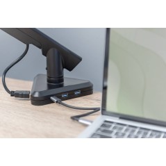 DIGITUS SUPPORTO PER MONITOR INTELLIGENTE CON DOCKING STATION INTEGRATA, MOLLA A GAS E FISSAGGIO A MORSETTO.