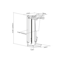 SUPPORTO UNIVERSALE PER PERSONAL COMPUTER PER MONTAGGIO SU SCRIVANIA CON EASY LOCKING