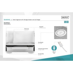 DIGITUS DESKTOP ORGANIZER CON CARICATORE QI