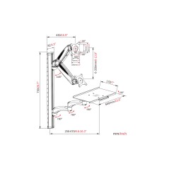 SUPPORTO DA MURO PER POSTO DI LAVORO (MONITOR, TASTIERA, MOUSE)
