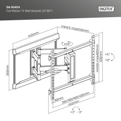 DIGITUS SUPPORTO A PARETE PER FULL MOTION TV (37-80")