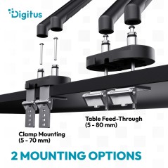 SUPPORTO PER MONITOR A DOPPIO DESIGN, 2X 35", 2X 10 KG