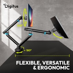 SUPPORTO PER MONITOR A DOPPIO DESIGN, 2X 35", 2X 10 KG