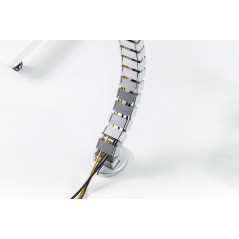 PASSACAVO FLESSIBILE LUNGHEZZA ADATTABILE LUNGH. 130 X LARGH. 6,7 X PROF. 3,5 CM COLORE GRIGIO CHIARO DIGITUS