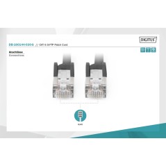 CAVO PATCH CAT 6 S-FTP 3 MT. COLORE NERO IN CONFEZIONE DA ESPOSITORE