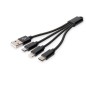 CAVO DI RICARICA 3 IN 1 USB A, LIGHTNING + MICRO USB + USB-C DIGITUS CM 15