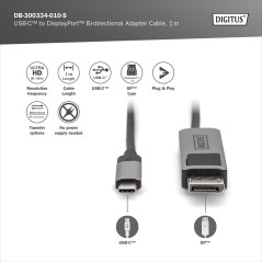 CAVO ADATTATORE BIDIREZIONALE DA USB TIPO C A DISPLAYPORT MT 1