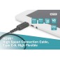 DIGITUS CAVO DI COLLEGAMENTO HDMI HIGH SPEED, TIPO C- A, ALTAMENTE FLESSIBILE MT 2
