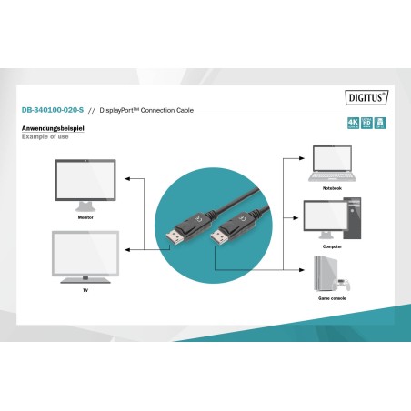 CAVO DISPLAYPORT 1.2 MASCHIO/MASCHIO MT 2 COLORE NERO DIGITUS
